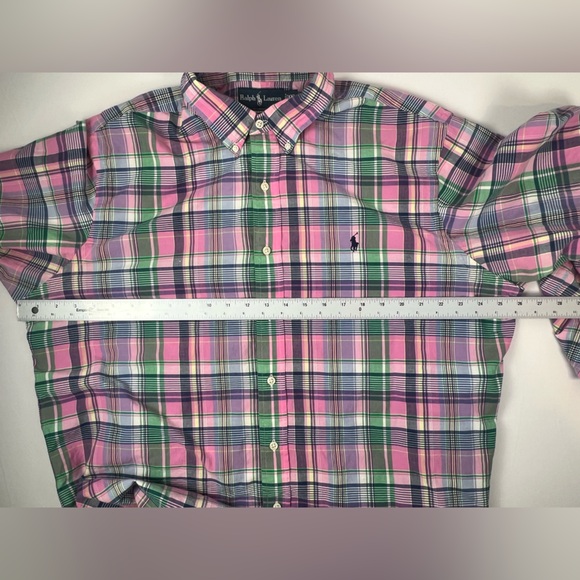 Ralph Lauren Men's Classic-Fit Performance Oxford‎ Shirt Pink/ Blue XXL - Picture 7 of 10